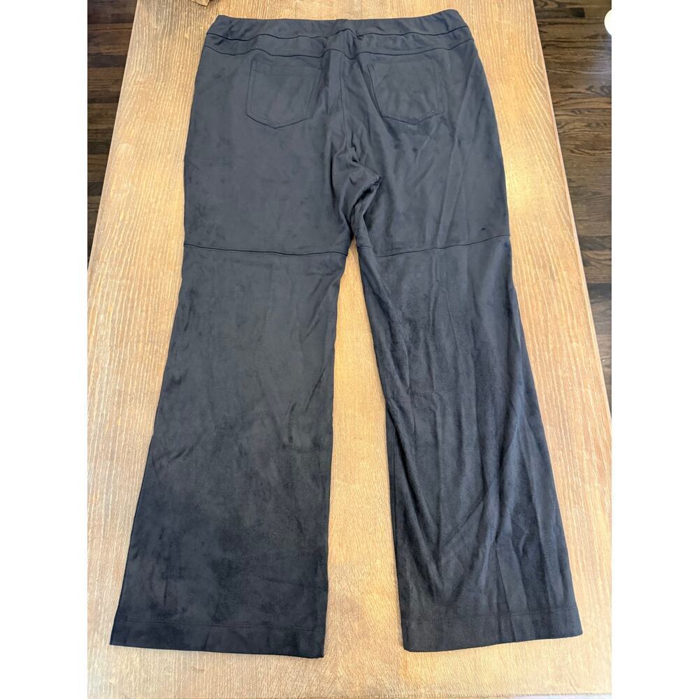 SOFT SURROUNDINGS Black Faux Suede Pull On Pants Women size P XL - Picture 2 of 6